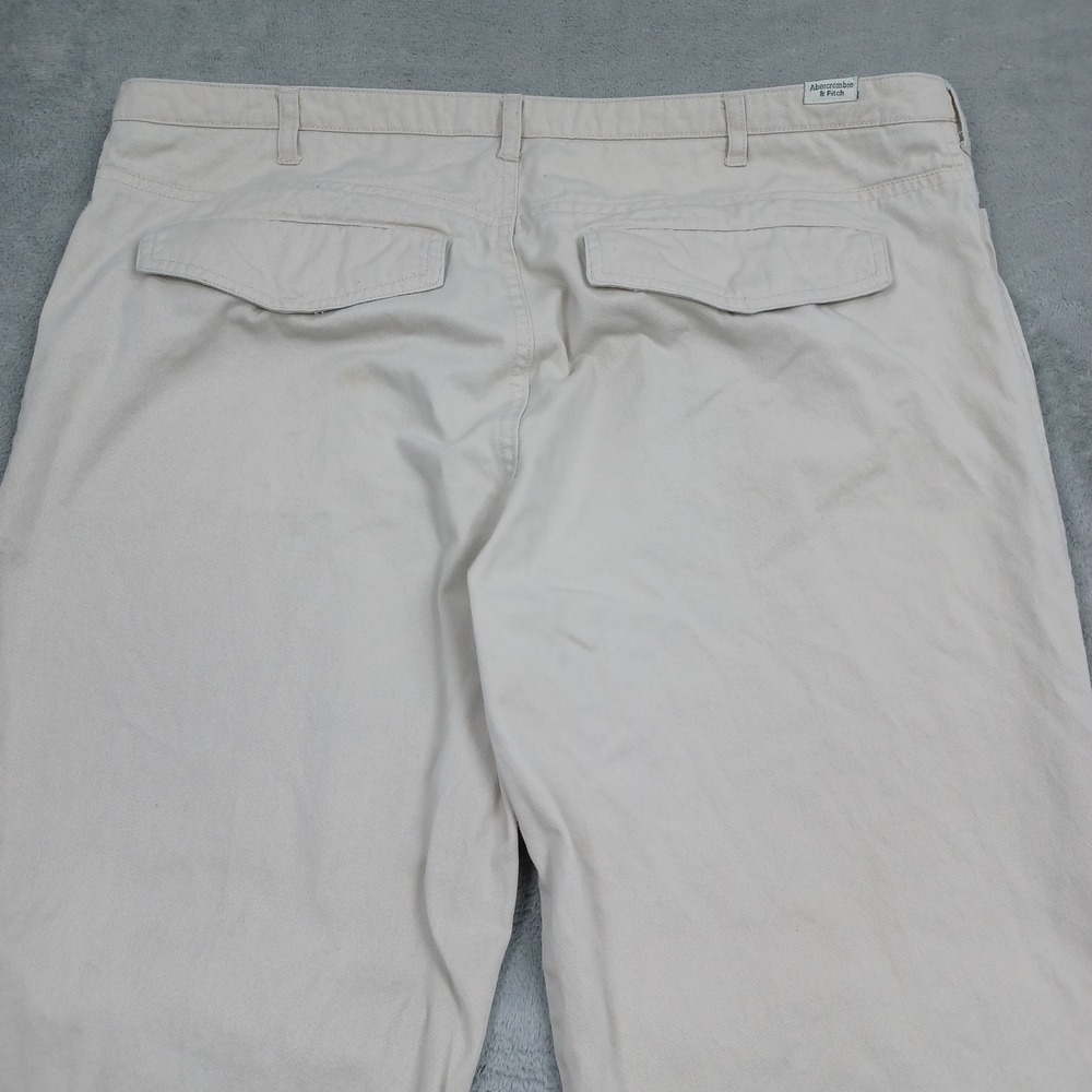 Vintage Abercrombie Fitch Pants Womens 14 Beige Wide Leg Y2K Pockets Preppy - Picture 5 of 10